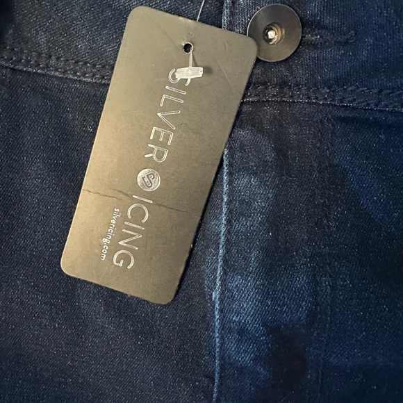 VERO MODA Jean Long Shorts Dark Blue 5 Pkts Zip Strtch NWT Sz L - Picture 9 of 11